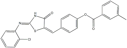 4-({2-[(2-chlorophenyl)imino]-4-oxo-1,3-thiazolidin-5-ylidene}methyl)phenyl 3-methylbenzoate 结构式