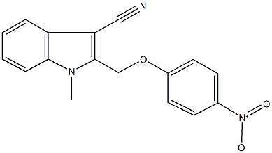 1-methyl-2-[(4-nitrophenoxy)methyl]-1H-indole-3-carbonitrile 结构式