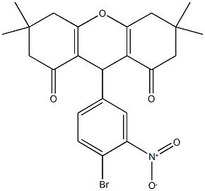 9-{4-bromo-3-nitrophenyl}-3,3,6,6-tetramethyl-3,4,5,6,7,9-hexahydro-1H-xanthene-1,8(2H)-dione 结构式