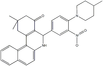 5-[3-nitro-4-(4-methyl-1-piperidinyl)phenyl]-2,2-dimethyl-2,3,5,6-tetrahydrobenzo[a]phenanthridin-4(1H)-one 结构式