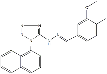 3-methoxy-4-methylbenzaldehyde [1-(1-naphthyl)-1H-tetraazol-5-yl]hydrazone 结构式