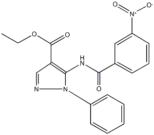 ethyl 5-({3-nitrobenzoyl}amino)-1-phenyl-1H-pyrazole-4-carboxylate 结构式