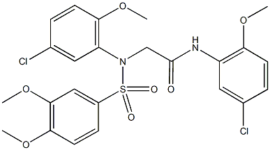 2-{5-chloro[(3,4-dimethoxyphenyl)sulfonyl]-2-methoxyanilino}-N-(5-chloro-2-methoxyphenyl)acetamide 结构式