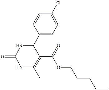 pentyl 4-(4-chlorophenyl)-6-methyl-2-oxo-1,2,3,4-tetrahydro-5-pyrimidinecarboxylate 结构式