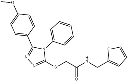 N-(2-furylmethyl)-2-{[5-(4-methoxyphenyl)-4-phenyl-4H-1,2,4-triazol-3-yl]sulfanyl}acetamide 结构式