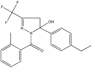 5-(4-ethylphenyl)-1-(2-methylbenzoyl)-3-(trifluoromethyl)-4,5-dihydro-1H-pyrazol-5-ol 结构式