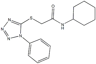 N-cyclohexyl-2-[(1-phenyl-1H-tetraazol-5-yl)sulfanyl]acetamide 结构式