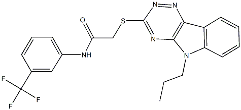 2-[(5-propyl-5H-[1,2,4]triazino[5,6-b]indol-3-yl)sulfanyl]-N-[3-(trifluoromethyl)phenyl]acetamide 结构式