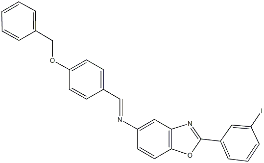 N-[4-(benzyloxy)benzylidene]-N-[2-(3-iodophenyl)-1,3-benzoxazol-5-yl]amine 结构式