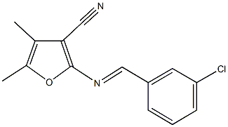 2-[(3-chlorobenzylidene)amino]-4,5-dimethyl-3-furonitrile 结构式