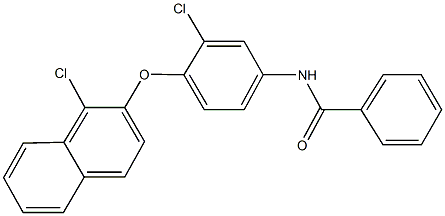 N-{3-chloro-4-[(1-chloro-2-naphthyl)oxy]phenyl}benzamide 结构式