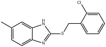 2-chlorobenzyl 5-methyl-1H-benzimidazol-2-yl sulfide 结构式