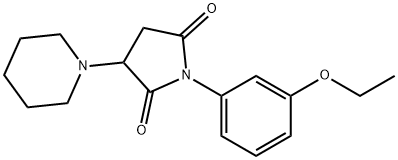 1-(3-ethoxyphenyl)-3-(1-piperidinyl)-2,5-pyrrolidinedione 结构式