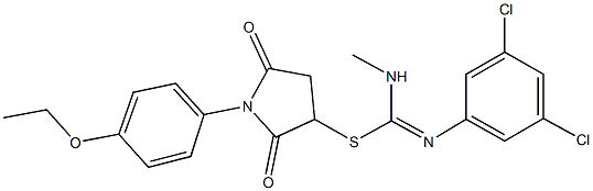 1-(4-ethoxyphenyl)-2,5-dioxo-3-pyrrolidinyl N'-(3,5-dichlorophenyl)-N-methylimidothiocarbamate 结构式