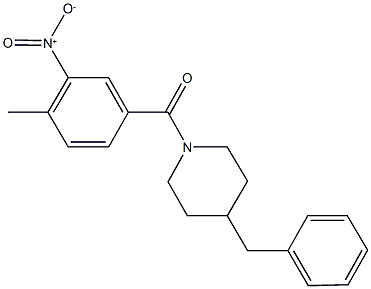 4-benzyl-1-{3-nitro-4-methylbenzoyl}piperidine 结构式