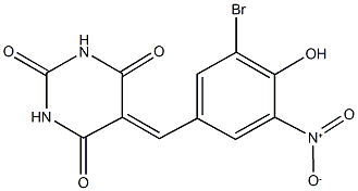 5-{3-bromo-4-hydroxy-5-nitrobenzylidene}-2,4,6(1H,3H,5H)-pyrimidinetrione 结构式