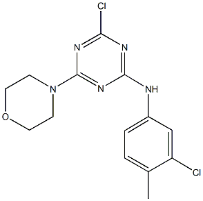 4-chloro-N-(3-chloro-4-methylphenyl)-6-(4-morpholinyl)-1,3,5-triazin-2-amine 结构式