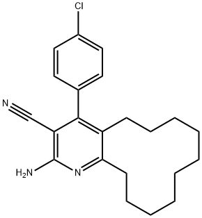 2-amino-4-(4-chlorophenyl)-5,6,7,8,9,10,11,12,13,14-decahydrocyclododeca[b]pyridine-3-carbonitrile 结构式