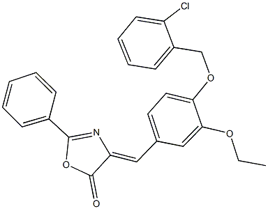 4-{4-[(2-chlorobenzyl)oxy]-3-ethoxybenzylidene}-2-phenyl-1,3-oxazol-5(4H)-one 结构式