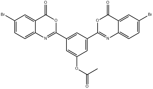 3,5-bis(6-bromo-4-oxo-4H-3,1-benzoxazin-2-yl)phenyl acetate 结构式