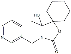 4-hydroxy-4-methyl-3-(3-pyridinylmethyl)-1-oxa-3-azaspiro[4.5]decan-2-one 结构式