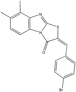 2-(4-bromobenzylidene)-7,8-dimethyl[1,3]thiazolo[3,2-a]benzimidazol-3(2H)-one 结构式