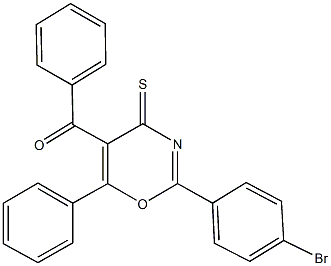 [2-(4-bromophenyl)-6-phenyl-4-thioxo-4H-1,3-oxazin-5-yl](phenyl)methanone 结构式