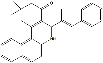 2,2-dimethyl-5-(1-methyl-2-phenylvinyl)-2,3,5,6-tetrahydrobenzo[a]phenanthridin-4(1H)-one 结构式