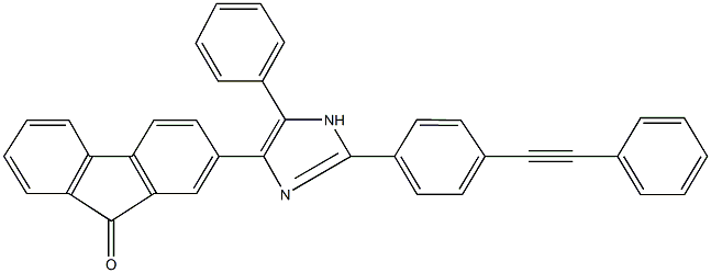 2-{5-phenyl-2-[4-(phenylethynyl)phenyl]-1H-imidazol-4-yl}-9H-fluoren-9-one 结构式