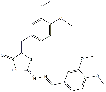 3,4-dimethoxybenzaldehyde [5-(3,4-dimethoxybenzylidene)-4-oxo-1,3-thiazolidin-2-ylidene]hydrazone 结构式