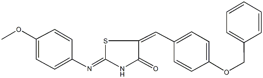 5-[4-(benzyloxy)benzylidene]-2-[(4-methoxyphenyl)imino]-1,3-thiazolidin-4-one 结构式
