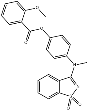 4-[(1,1-dioxido-1,2-benzisothiazol-3-yl)(methyl)amino]phenyl 2-methoxybenzoate 结构式