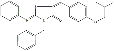3-benzyl-5-(4-isobutoxybenzylidene)-2-(phenylimino)-1,3-thiazolidin-4-one 结构式