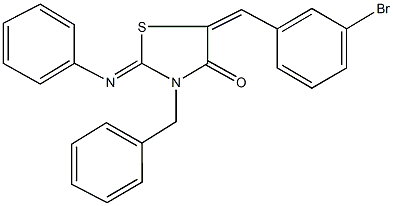 3-benzyl-5-(3-bromobenzylidene)-2-(phenylimino)-1,3-thiazolidin-4-one 结构式