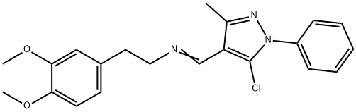 N-[(5-chloro-3-methyl-1-phenyl-1H-pyrazol-4-yl)methylene]-N-[2-(3,4-dimethoxyphenyl)ethyl]amine 结构式