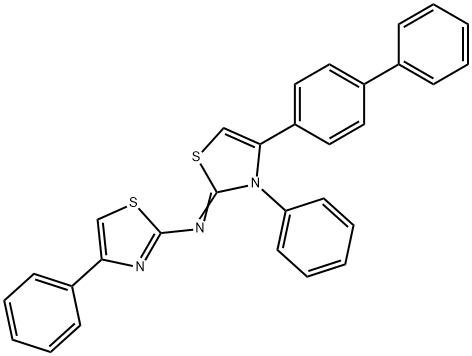 N-(4-[1,1'-biphenyl]-4-yl-3-phenyl-1,3-thiazol-2(3H)-ylidene)-N-(4-phenyl-1,3-thiazol-2-yl)amine 结构式