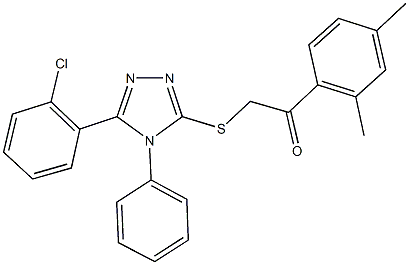 2-{[5-(2-chlorophenyl)-4-phenyl-4H-1,2,4-triazol-3-yl]sulfanyl}-1-(2,4-dimethylphenyl)ethanone 结构式