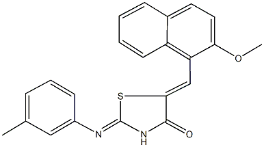 5-[(2-methoxy-1-naphthyl)methylene]-2-[(3-methylphenyl)imino]-1,3-thiazolidin-4-one 结构式