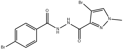 4-bromo-N'-(4-bromobenzoyl)-1-methyl-1H-pyrazole-3-carbohydrazide 结构式