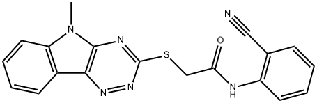 N-(2-cyanophenyl)-2-[(5-methyl-5H-[1,2,4]triazino[5,6-b]indol-3-yl)sulfanyl]acetamide 结构式