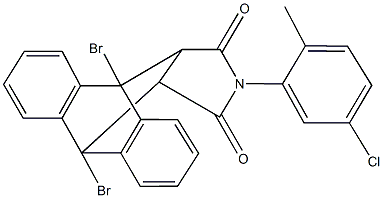 1,8-dibromo-17-(5-chloro-2-methylphenyl)-17-azapentacyclo[6.6.5.0~2,7~.0~9,14~.0~15,19~]nonadeca-2,4,6,9,11,13-hexaene-16,18-dione 结构式