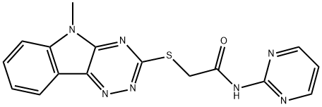 2-[(5-methyl-5H-[1,2,4]triazino[5,6-b]indol-3-yl)sulfanyl]-N-(2-pyrimidinyl)acetamide 结构式