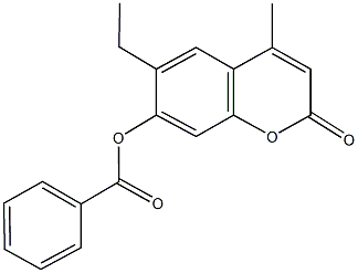 6-ethyl-4-methyl-2-oxo-2H-chromen-7-yl benzoate 结构式