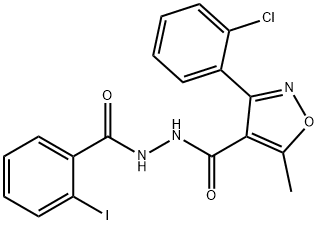3-(2-chlorophenyl)-N'-(2-iodobenzoyl)-5-methyl-4-isoxazolecarbohydrazide 结构式