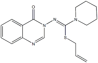 allyl N-(4-oxo-3(4H)-quinazolinyl)-1-piperidinecarbimidothioate 结构式