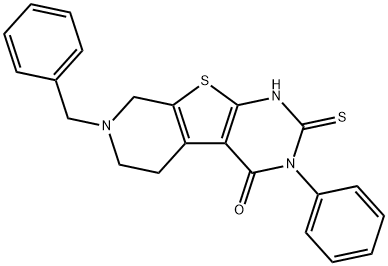7-benzyl-3-phenyl-2-thioxo-2,3,5,6,7,8-hexahydropyrido[4',3':4,5]thieno[2,3-d]pyrimidin-4(1H)-one 结构式