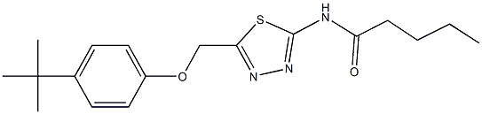 N-{5-[(4-tert-butylphenoxy)methyl]-1,3,4-thiadiazol-2-yl}pentanamide 结构式