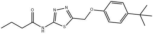 N-{5-[(4-tert-butylphenoxy)methyl]-1,3,4-thiadiazol-2-yl}butanamide 结构式