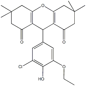 9-(3-chloro-5-ethoxy-4-hydroxyphenyl)-3,3,6,6-tetramethyl-3,4,5,6,7,9-hexahydro-1H-xanthene-1,8(2H)-dione 结构式