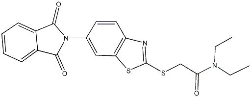 2-{[6-(1,3-dioxo-1,3-dihydro-2H-isoindol-2-yl)-1,3-benzothiazol-2-yl]sulfanyl}-N,N-diethylacetamide 结构式